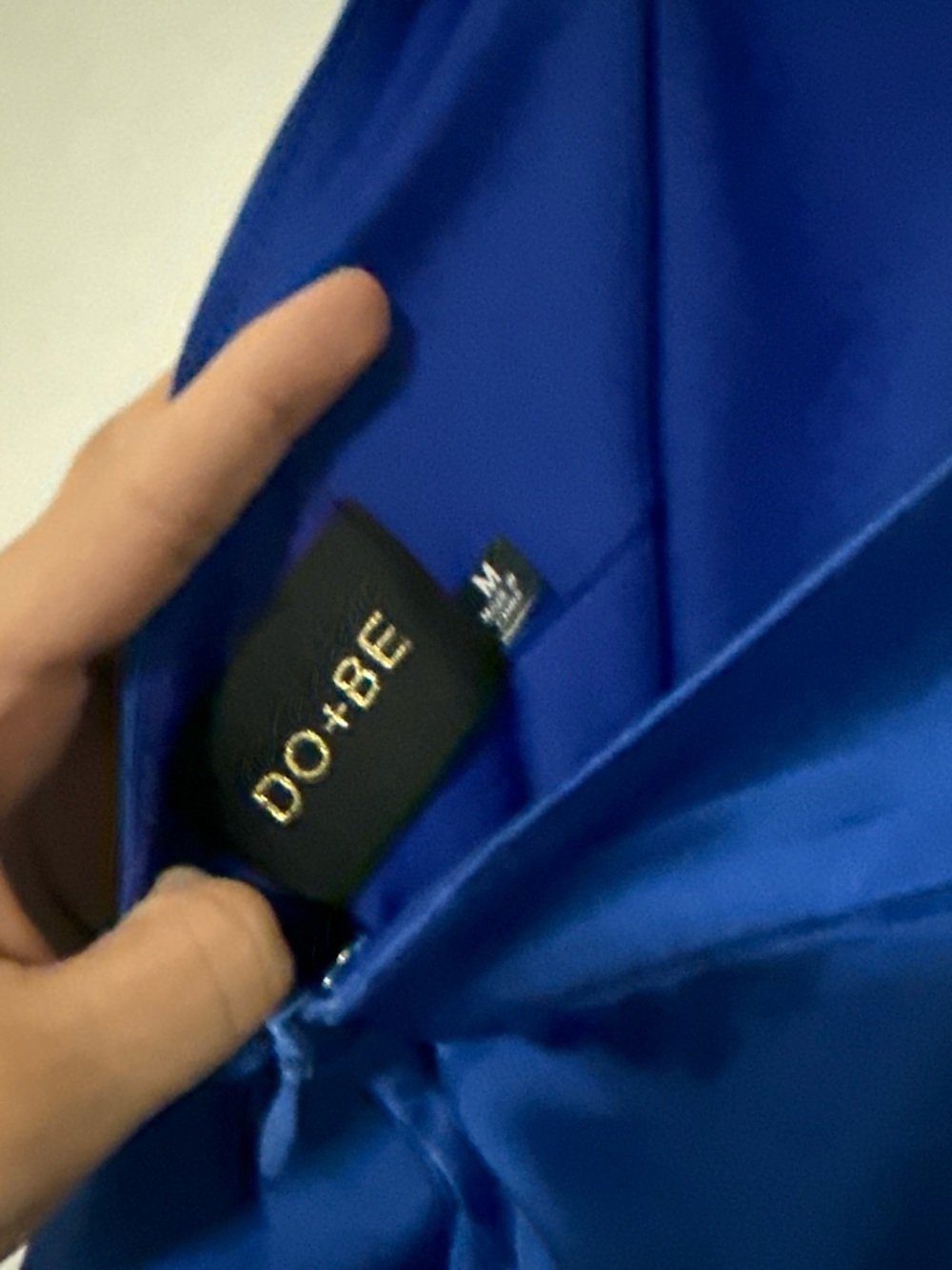 DO+BE Royal Blue Halter Asymmetrical Satin Dress - Picture 2 of 4